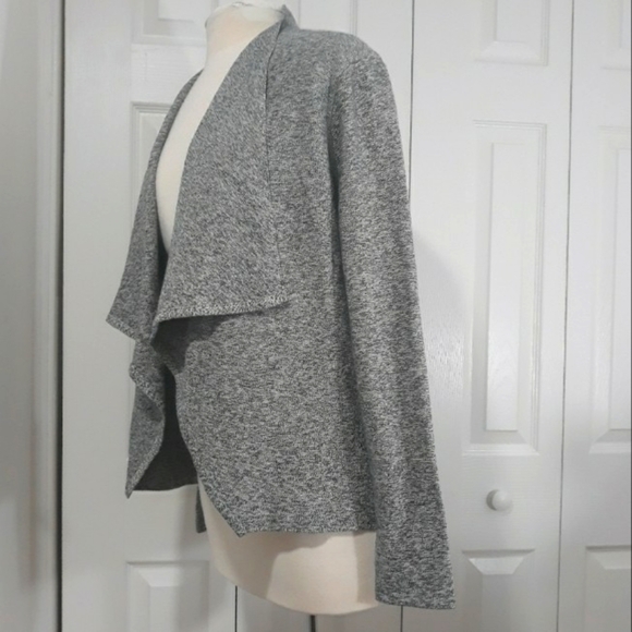 Shahalie women's cotton Blend gray knit Long-Sleeve open Cardigan size Large - Picture 2 of 12